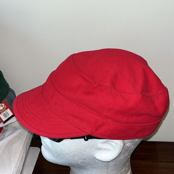 Red flat top motorcycle North Carolina Carolina Hurricanes Logo women’s cap hat - Picture 4 of 5